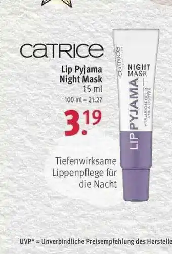 Rossmann Catrice Lip Pyjama Night Mask Angebot