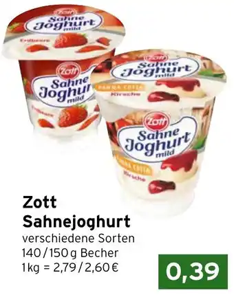 CAP Markt Zott Sahnejoghurt Angebot