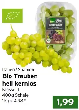 CAP Markt Bio Trauben hell kernlos Angebot