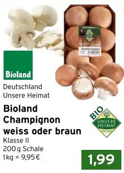 CAP Markt Bioland Champignon weiss oder braun Angebot