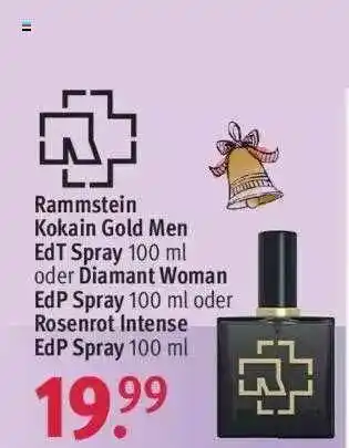 Rossmann Rammstein Kokain Gold Men Edt Spray Oder Diamant Woman Edp Spray Oder Rosenrot Intense Angebot