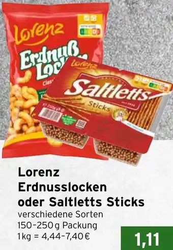 CAP Markt Lorenz Erdnusslocken oder Saltletts Sticks Angebot