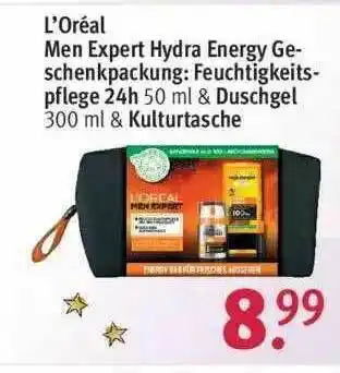 Rossmann L'oréal Men Expert Hydra Energy Geschenkpackung: Feuchtigkeitspflege Oder Duschgel Oder Kulturtasche Angebot