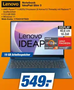 expert Techno Land Lenovo Notebook IdeaPad Slim 3 Angebot