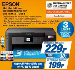 expert Techno Land EPSON Multifunktions Tintentankdrucker EcoTank ET-2851 Angebot