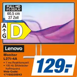 expert Techno Land Lenovo Monitor L27i-4A Angebot