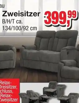 Möbelfundgrube Garnitur Serio dunkelgrau Zweisitzer Angebot