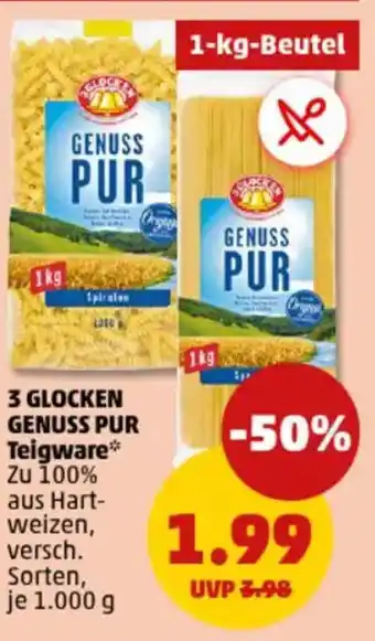 PENNY 3 GLOCKEN GENUSS PUR Teigware Angebot