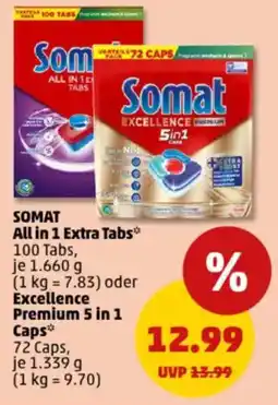 PENNY SOMAT All in 1 Extra Tabs oder Excellence Premium 5 in 1 Caps Angebot