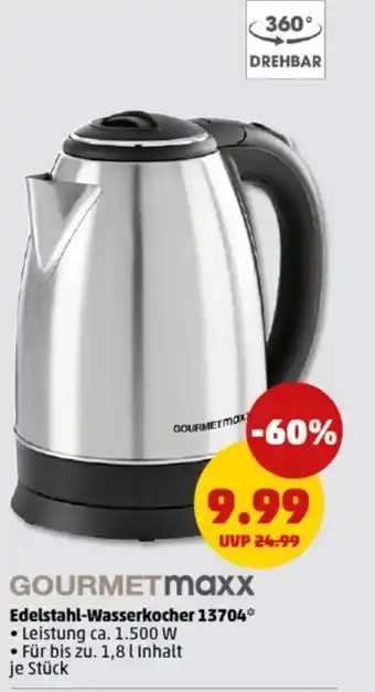 PENNY GOURMETmaxx Edelstahl-Wasserkocher 13704 Angebot