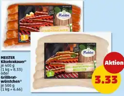 PENNY MEISTER Käsekrakauer oder Grillbrat- würstchen Angebot