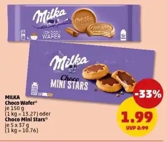 PENNY MILKA Choco Wafer oder Choco Mini Stars Angebot