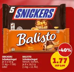 PENNY SNICKERS Schokoriegel oder BALISTO Schokoriegel Angebot