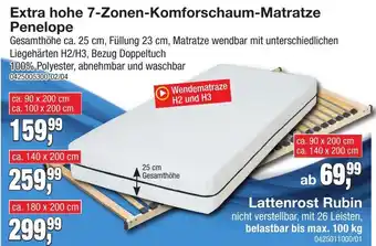 Möbelfundgrube Extra hohe 7-Zonen-Komforschaum-Matratze Penelope Angebot