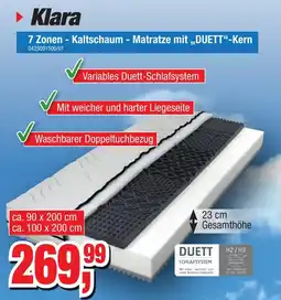 Möbelfundgrube Klara 7 Zonen - Kaltschaum - Matratze mit „,DUETT❝-Kern Angebot