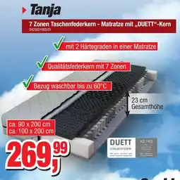 Möbelfundgrube Tanja 7 Zonen Taschenfederkern - Matratze mit,,DUETT❝-Kern Angebot