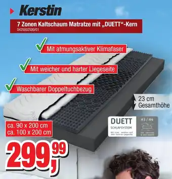 Möbelfundgrube Kerstin 7 Zonen Kaltschaum Matratze mit „,DUETT"-Kern Angebot