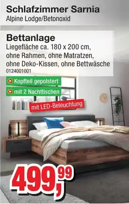 Möbelfundgrube Schlafzimmer Sarnia Bettanlage Angebot