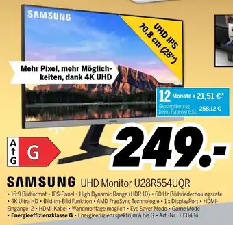 MEDIMAX Samsung UHD Monitor U28R554UQR Angebot