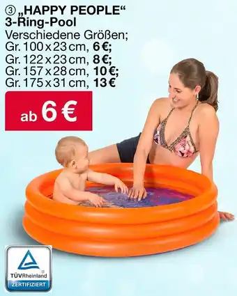 Woolworth HAPPY PEOPLE 3-Ring-Pool Angebot