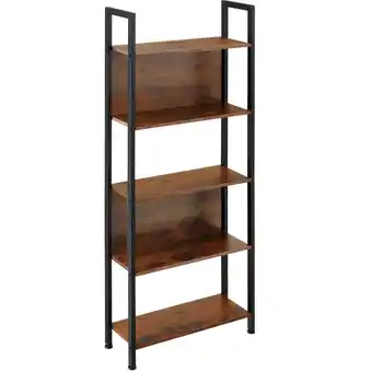 Netto Marken-Discount tectake Regal, Industrial Style, 5 Ebenen, 2 Rückwände, inklusive Kippschutz, 62 x 24 x 165,5 cm Angebot