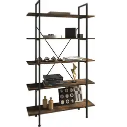 Netto Marken-Discount tectake Regal, Industrial Style, mit 5 Ebenen, inklusive Kippschutz, 106 x 34,5 x 179,5 cm Angebot