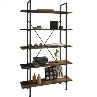 Netto Marken-Discount tectake Regal, Industrial Style, mit 5 Ebenen, inklusive Kippschutz, 106 x 34,5 x 179,5 cm Angebot