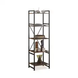 Netto Marken-Discount tectake Regal, Industrial Style, mit 5 Ebenen, inklusive Kippschutz, 47,5 x 34,5 x 151,5 cm Angebot
