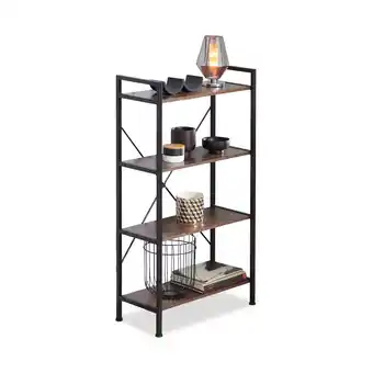 Netto Marken-Discount tectake Regal, Industrial Style, mit 4 Ebenen, inklusive Kippschutz, 67,5 x 31,5 x 121,5 cm Angebot