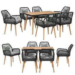 Netto Marken-Discount Swing&Harmonie Gartenmöbel Set „Mireva“ für 6 Personen - anthrazit/holz Angebot