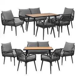 Netto Marken-Discount Swing&Harmonie Gartenmöbel Lounge-Set „Sienna“ für 6 Personen - anthrazit/grau Angebot