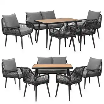 Netto Marken-Discount Swing&Harmonie Gartenmöbel Lounge-Set „Sienna“ für 6 Personen - anthrazit/grau Angebot