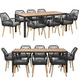 Netto Marken-Discount Swing&Harmonie Gartenmöbel Set „Calvani“ für 8 Personen - anthrazit/holz Angebot