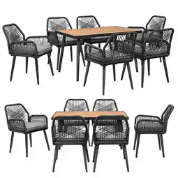Netto Marken-Discount Swing&Harmonie Gartenmöbel Set „Mireva“ für 6 Personen - anthrazit/grau Angebot