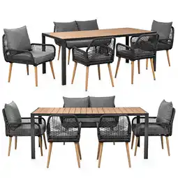Netto Marken-Discount Swing&Harmonie Gartenmöbel Lounge-Set „SiennaXL“ für 6 Personen - anthrazit/holz Angebot
