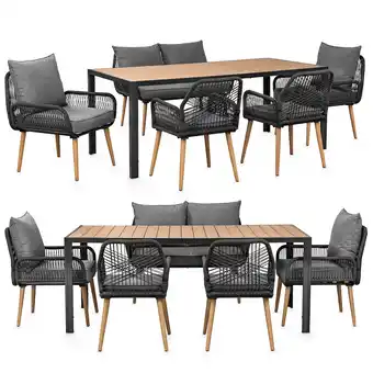Netto Marken-Discount Swing&Harmonie Gartenmöbel Lounge-Set „SiennaXL“ für 6 Personen - anthrazit/holz Angebot