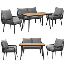Netto Marken-Discount Swing&Harmonie Gartenmöbel Lounge-Set „Sienna“ für 4 Personen - anthrazit/grau Angebot