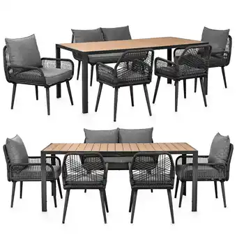 Netto Marken-Discount Swing&Harmonie Gartenmöbel Lounge-Set „SiennaXL“ für 6 Personen - anthrazit/grau Angebot