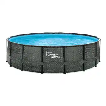 toom Baumarkt Aufstellpool 'Elite Frame' Rattan-Optik grau Ø 488 x 122 cm Angebot