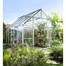 toom Baumarkt Halls Gewächshaus 'Magnum 108' 257 x 322 cm mit 3 mm Sicherheitsglas aluminiumfarben Angebot