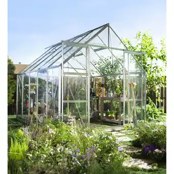 toom Baumarkt Halls Gewächshaus 'Magnum 108' 257 x 322 cm mit 3 mm Sicherheitsglas aluminiumfarben Angebot