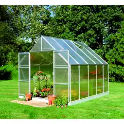 toom Baumarkt Halls Gewächshaus 'Magnum 108' 257 x 322 cm mit 6 mm Doppelstegplatten aluminiumfarben Angebot