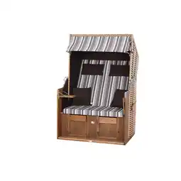 toom Baumarkt Trend by deVries Strandkorb 'Trend 10+' Akazie braun/beige 120 x 80 x 165 cm Angebot