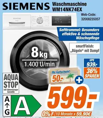 Expert SIEMENS Waschmaschine WM14NK74EX Angebot