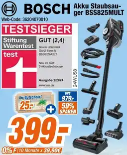 Expert BOSCH Akku Staubsauger BSS825MULT Angebot