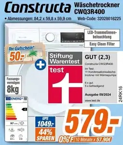 Expert Constructa Wäschetrockner CWQ3R400 Angebot