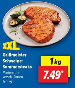 Lidl XXL Grillmeister Schweine- Sommersteaks Angebot