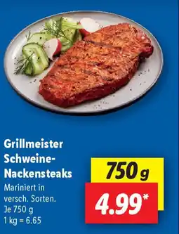Lidl Grillmeister Schweine- Nackensteaks Angebot