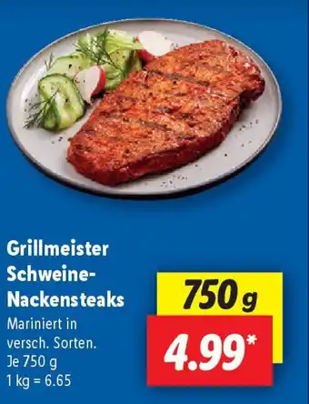 Lidl Grillmeister Schweine- Nackensteaks Angebot