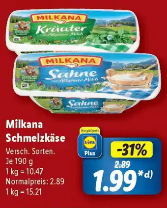 Lidl Milkana Schmelzkäse Angebot